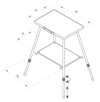 Wymiary stolika projekcyjnego Mobile