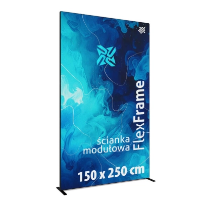 Ścianka modułowa FlexFrame 150 x 250 cm - czarna