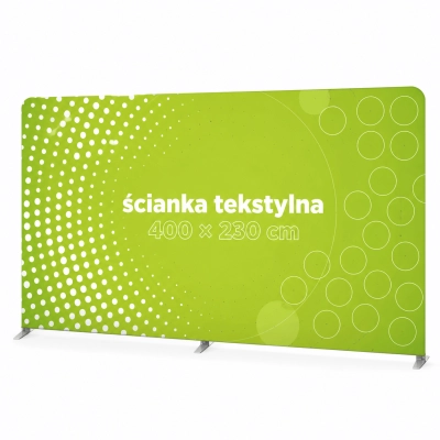 Tekstylna ścianka reklamowa prosta EU 400 × 230 cm