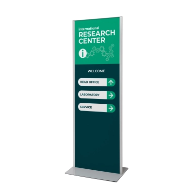 Dwustronny totem Panel Plus 2×A1 - srebrny