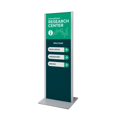 Dwustronny totem Panel Plus 42 × 120 cm - srebrny