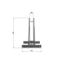Wymiary stojaka Multibike 1 - 25 × 42 × 54 cm