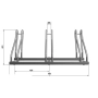 Wymiary stojaka Multibike 3 - 96 × 42 × 54 cm