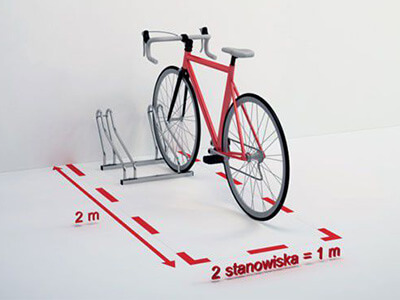 Ustawienie rowerów prostopadle w stojaku Multibike 2 Dwa rowery ustawione prostopadle w stojaku Multibike 2