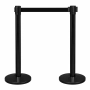 Dwa matowe czarne słupki premium połączone czarną taśmą 225 cm
