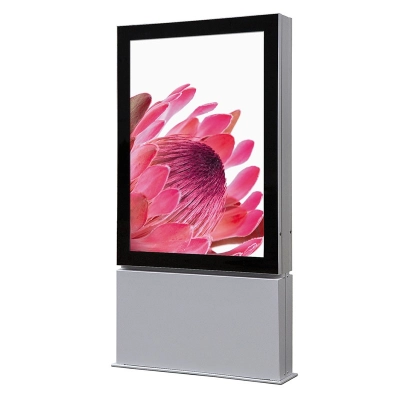Zewnętrzny dwustronny totem z gablotą LED 120 x 180 cm