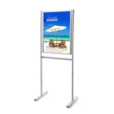 Dwustronny stojak Info Board A1 i B1 - widok z plakatem