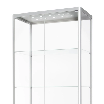 Podświetlana LED witryna wystawowa 800 mm z frontowymi drzwiami uchylnymi