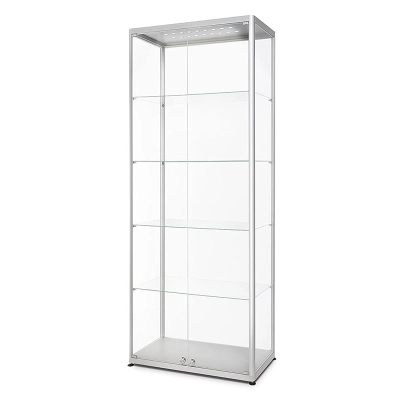 Podświetlana LED witryna wystawowa 800 mm z frontowymi drzwiami uchylnymi